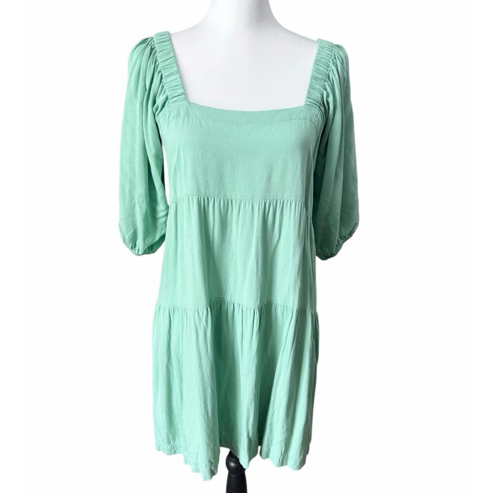 Shinestar Women's 3/4 Sleeve Dress Green Size Medium